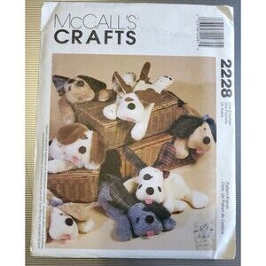 Vintage (1999) McCall's Craft Sewing Pattern 2228 Stuffed Puppies *UNCUT*